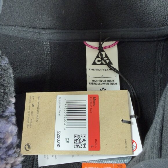 Nike ACG Canwell Glacier Therma-Fit Quarter Zip Jacket Purple Men’s Size Large - Picture 3 of 7